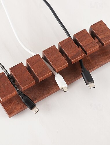  organizér kabelů z ořechového dřeva, spona pro správu kabelů na stůl, držák drátu na sluchátka, kabelová svorka z masivního dřeva pro nabíjecí kabely USB, napájecí kabely, kancelářské a domácí