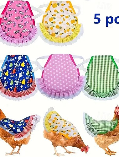  Hühnerkleidung Hühnersattel Schutzflügel Hühnerweste Farbe 5-teiliges Set