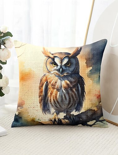  Dier Uil Decoratieve Sierkussens Cover 1PC Zachte Vierkante Bankkussen Case Kussensloop voor Slaapkamer Woonkamer Bank Stoel