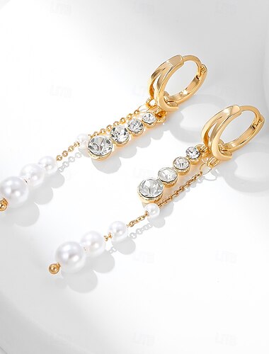  Mulheres Branco Brinco Geométrico Feliz à moda Simples Brincos Jóias Dourado Para Feriado Festival 1 par