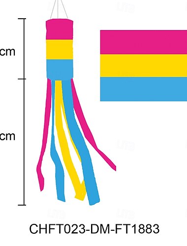  Juin Mois de la Fierté Drapeau de Colonne Arc-en-ciel en Torchon Volez dans la Brise Décoratif Drapeau de Jardin Coloré LGBT+ Parade avec des Queues Longues Arc-en-ciel Joyeuse Fête