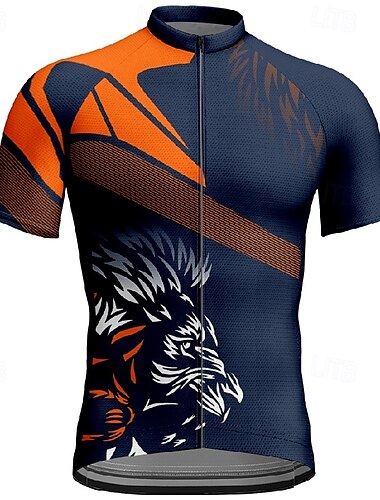  Homens Camisa para Ciclismo Manga Curta Moto Camiseta Camisa / Roupas Para Esporte com 3 bolsos traseiros Ciclismo de Montanha Respirável Secagem Rápida Design Anatômico Capilaridade Azul Marinho