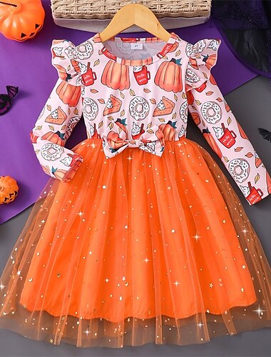  kinderkleidung Mädchen Kleid Schmetterling Hase Kaninchen Langarm Outdoor Casual Modisch Kuschelig Polyester Knielang Casual kleid A Linie Kleid Sommer 4 Jahre + Rosa Purpur Orange