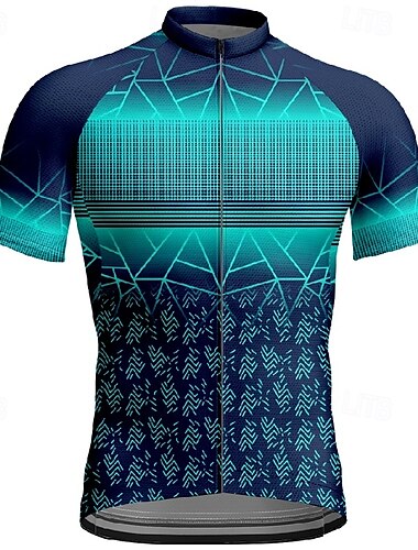  Herren Radtrikot fahrradbekleidung Fahrradtrikot Kurzarm Fahhrad T-Shirt Trikot mit 3 Gesäßtaschen MTB Mountain Atmungsaktiv Schnelltrocknend Anatomisches Design Schweißtransportierend Blau Sport