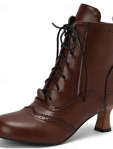  Rococó Victoriano Renacimiento Zapatos Botas Mujer Real Mascarada Uso Diario Adulto Zapatos