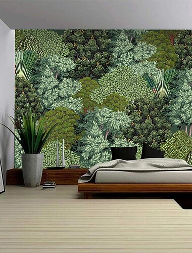  Waldlandschaft hängender Wandteppich Wandkunst große Wandteppich Wanddekoration Fotohintergrund Decke Vorhang Zuhause Schlafzimmer Wohnzimmer Dekoration