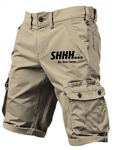  Herren Mit Buchstaben bedruckt Lustig Cargo-Shorts Arbeitsshorts Mittlere Taille Klassisch Lässig Outdoor Campen und Wandern Mehrere Taschen Designer Bekleidung