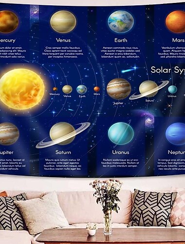  Planet Universum Weltraum Hängender Wandteppich Wandkunst Großer Wandteppich Wandmalerei Dekor Fotograf Hintergrund Decke Vorhang Zuhause Schlafzimmer Wohnzimmer Dekoration