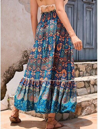  Damen Maxikleid Figurbetontes Kleid Basic Lässig Urlaub Täglich Normale Passform Grafik Ärmellos Asymmetrisch Rote Marineblau Pfauenblau Sommer