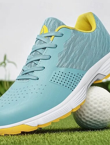  Herren Sneaker Golfschuhe Mikrofaser Wasserdicht Bequem Rutschfest Schnürung Schwarz / weiss Gelb Blau