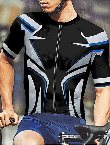  Homens Camisa para Ciclismo Manga Curta Moto Camiseta Camisa / Roupas Para Esporte com 3 bolsos traseiros Ciclismo de Montanha Respirável Secagem Rápida Design Anatômico Capilaridade Vermelho Azul