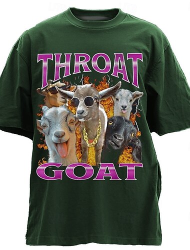  男性用 動物 おかしい Tシャツ ハーフスリーブ Tシャツ 3Dプリント クルーネック シャツ デザイナー カジュアル パーティー 祝日 ディープパープル ブラック グリーン 夏 春 衣類 S M L XL XXL XXXL
