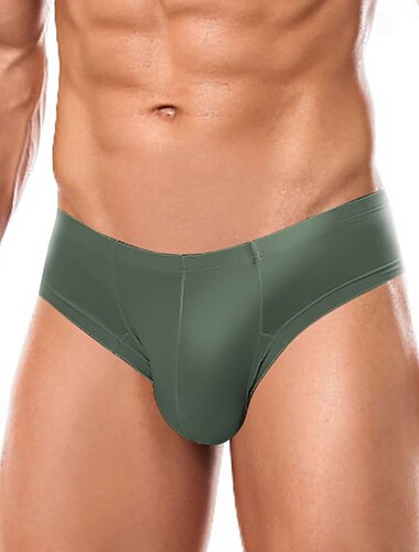  Herr 1 st Grundläggande trosor Briefs Lappverk Polyester Andningsfunktion Mjuk Bekväm Slät Mellanhög midja Svart Vit