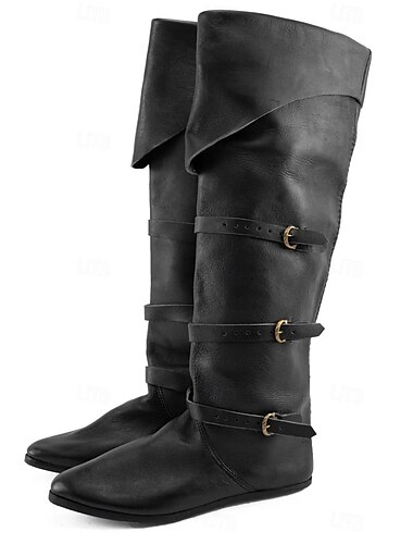  Retro Vintage Mittelalterlich Renaissance Schuhe Stiefel Turnschuhe Pirat Wikinger Elfen Herren Vikinger Fantasie Halloween Karneval Leistung Party LARP Erwachsene Schuhe