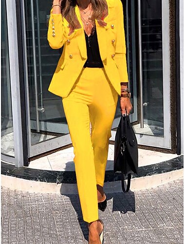  kalhotový kostým matky nevěsty elegantní košilový límec kotníková délka polyester dlouhý rukáv s jednobarevnou