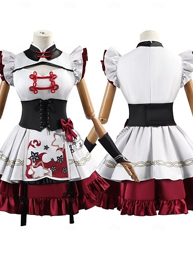  Cosplay Wuthering Waves Cosplay Kamelie Anime Cosplay Kostüm Outfits Cosplay Perücken Cosplay-Anzüge Maskerade Karneval Leistung Party Kleid Socken Weitere Accessoires Für Damen Erwachsene