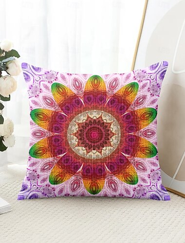  Mandala Bohemian Decoratieve Losse Kussensloop 1PC Zachte Vierkante Bank Kussenhoes Kussenhoes voor Slaapkamer Woonkamer Bank Stoel