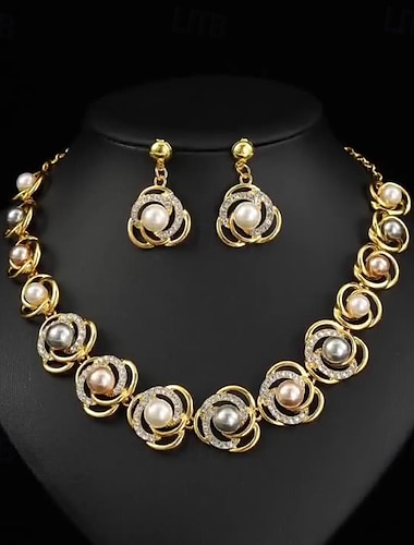  Ohrring-Set 1 Set Legierung Ohrringe Halskette Damen Luxus Schmuck-Set Für Festival