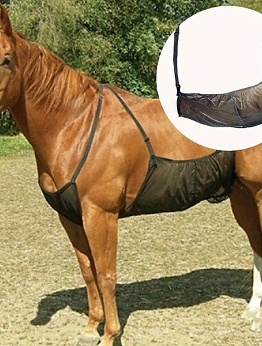  1 st. equistar paardenvliegenmasker met ademend gaas - krasbestendig paardenbuiknet voor bescherming tegen insecten - comfortabele paardenvliegenbescherming van gemengd materiaal voor gebruik
