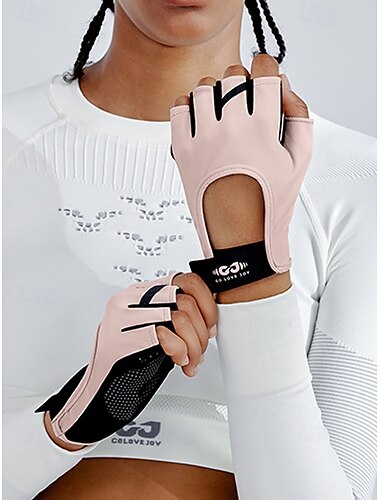  Atmungsaktive fingerlose Fitnesshandschuhe für Damen – rutschfeste Fitnesshandschuhe für Yoga, Pilates mit verstellbarem Handgelenksband, bequeme und leichte Fitness-Trainingshandschuhe für Radfahren und Training