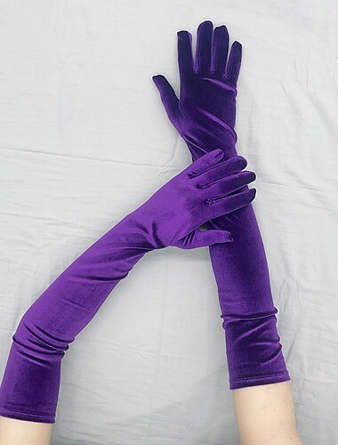  Velours Longueur Coude Gant Fête / Soirée / Luxe Avec Couleur Pure Gants de Mariage / Fête