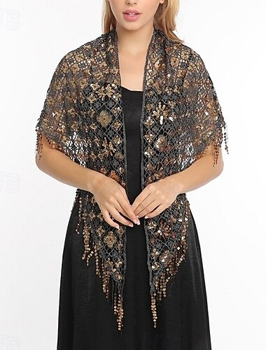  Retro vintage Roaring jaren '20 Jaren 1920 sjaal wrap Omslagdoeken The Great Gatsby Flapper Girl Pailletten Zoom Dames Carnaval Bruiloft Avond Feest Maskerade Volwassenen Sjaal