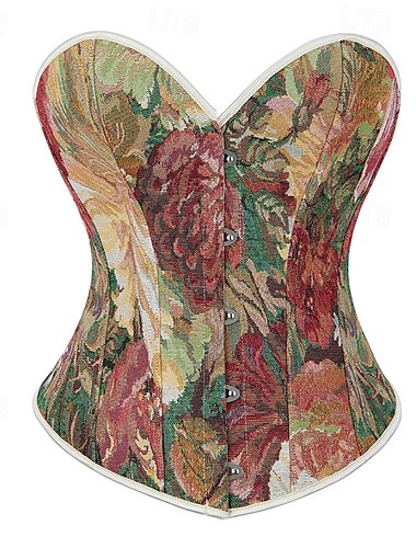  Rococo Overbust Corset Masquerade Overbust Corset Cosplay Tummy Control Push Up Jacquard Jacquard Women's Royal Masquerade Party Carnival of Venice Adults' Corset