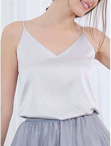  Φόρεμα Μίνι Γυναικείο Camisole Tank Top Μονόχρωμο Καθημερινό Αμάνικο V Λαιμό Κανονικά Μπλουζάκια Καθημερινά Patchwork Ροζ Κρασί Πράσινο Μπεζ Γκρι Καλοκαίρι Άνοιξη