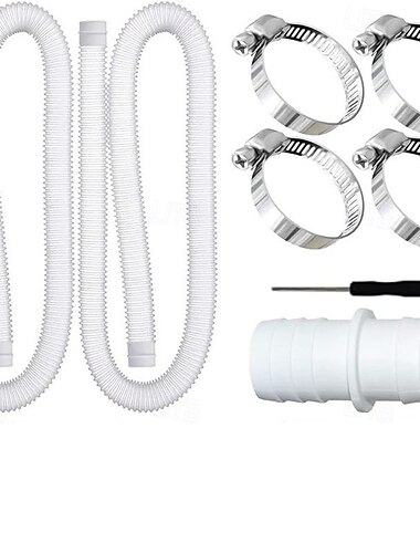  2 Stück Poolschläuche für oberirdische Pools, 1,25 x 59 Zoll, Poolfilterpumpenschläuche, kompatibel mit Intex-Poolfilterpumpe 607 637