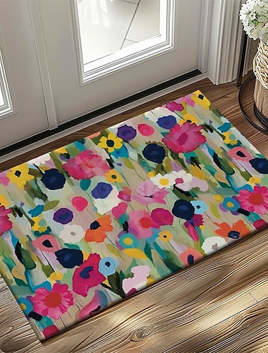  Blommig Doormat Kök Mat Golv Mat Halkfri Area Mat Oljetålig Mat Inomhus Utomhus Mat Sovrum Dekor Badrum Mat Entré Mat Vår Sommar