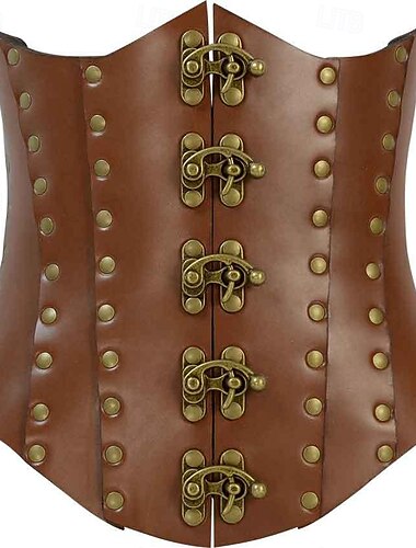  Rétro Vintage Punk & Gothique Médiéval Bustier Sous Poitrine Homme Carnaval Mascarade Carnaval Performance Mascarade Adulte Corset Toutes saisons