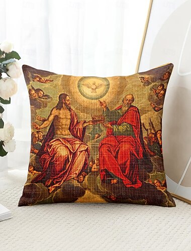  Vintage Mittelalter Jesus dekorative Kissenbezüge 1PC weicher quadratischer Couchkissenbezug Kissenbezug für Schlafzimmer Wohnzimmer Sofa Stuhl
