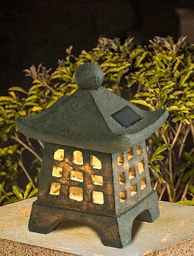  Solar-Gartenleuchte Außenleuchte Power House Licht LED IP65 wasserdichte Außenleuchte aus Harz für Garten Rasen Hof Dekoration Beleuchtung 1x