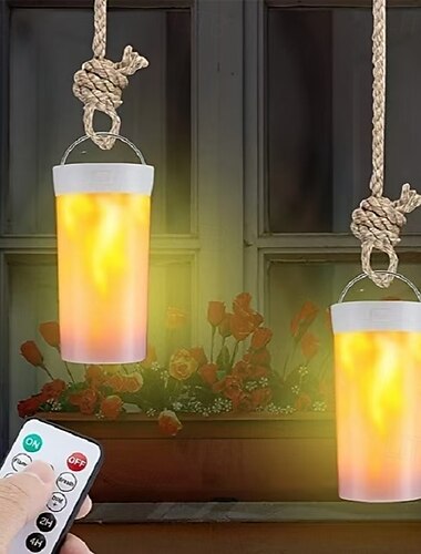  led vlam lamp creatieve sfeer decoratie kinderdag halloween kerst cadeau met afstandsbediening, geschikt voor buiten kamperen picknick vlam lamp