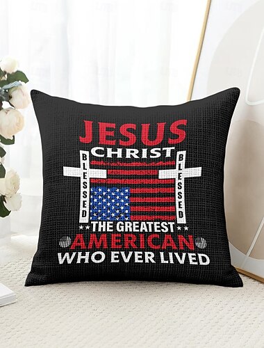  4e Juli Decoratieve Gooi Kussens Cover 1PC Onafhankelijkheidsdag Amerikaanse Zachte Vierkante Bankkussenhoes Hoofdkussenhoes voor Slaapkamer Woonkamer Bank Stoel