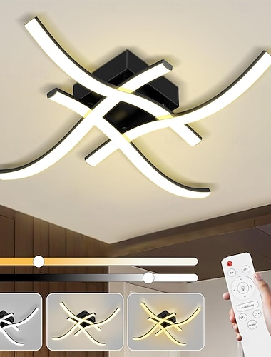  moderne dimbare led plafondlamp gebogen 2 koppen 15w 3 koppen 20w 4 koppen 24w minimalistische ingebouwde plafondlamp armaturen geschikt voor gangen studeerkamers slaapkamers werkkamers keukens