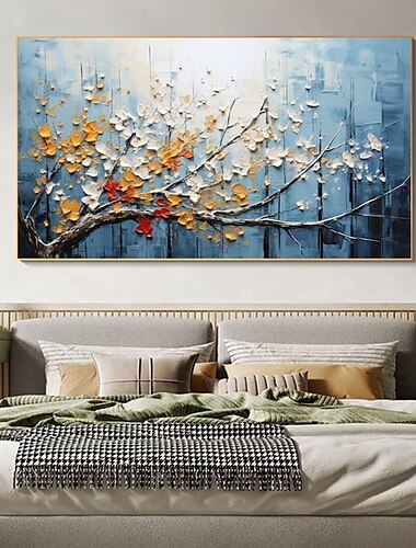  abstract bloesemboom olieverfschilderij op canvas grote muurkunst landschap olieverfschilderij handgeschilderd minimalistisch bloemenlandschap kunst schilderij handgemaakt op maat schilderij voor