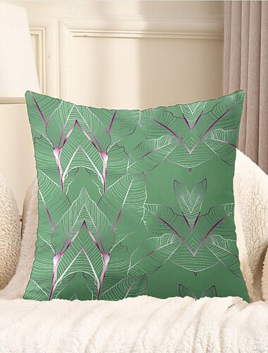  Palmeblad Dekorative Kastepuder Dække 1PC Blød Kvadratisk Sofa Pude Betræk Pudev Case til Soveværelse Stue Sofa Stol Tropiske Planter Sommer Hawaii Pink Blå Mint