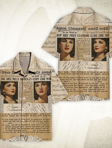  Bluse / Hemd Retro Poster Retro-Mädchen Grafik Für Herren Erwachsene Maskerade 3D-Druck Urlaub Party