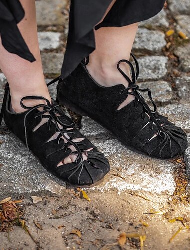  Medieval Renaissance Shoes Ren Faire Pirate Vikings Men's Celtic Pirate Halloween Masquerade Performance Party & Evening LARP Adults' Shoes