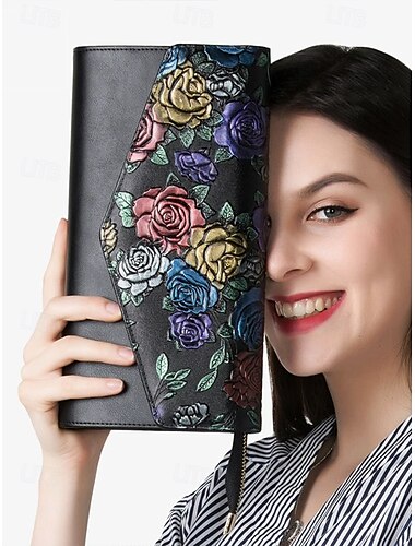  Cartera de piel sintética con estampado de mariposas y flores para mujer, con cadena, se puede llevar al hombro o cruzada, bolsillos con cremallera de varios compartimentos, adecuada para reuniones diarias y eventos de fiesta por la noche