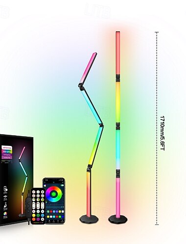  hoek vloerlamp smart app controle led hoeklamp moderne staande lamp voor woonkamer slaapkamer gamekamer