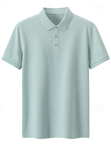  Pánské Pólo Pletené polo Obchod Ležérní Do V Klopa Krátký rukáv Formální Pevná barva Knoflíky Léto Černá Bílá Světle zelená Světlá růžová Vodní modrá Světle šedá Pólo
