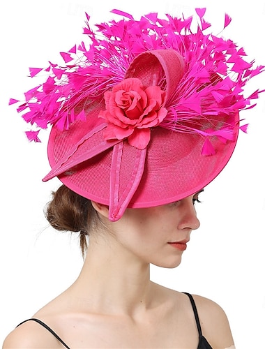  accessoire Plumes Sinamay Mariage Soirée Élégant Mariage Avec Plume Fleur Casque Couvre-chef