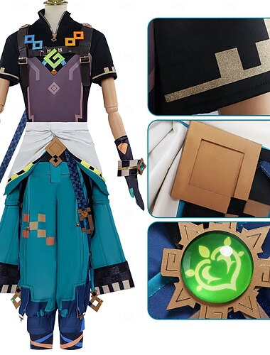  Kinich Anime Traje Cosplay Roupa Trajes de cosplay Trajes de videogame Dia Das Bruxas Carnaval Festa Comic Con Ocasiões Especiais Para Homens Adulto