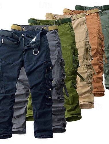  Herren Cargo-Hosen Hose Knöpfe Mehrere Taschen Einfach Schnelltrocknend tragbar Volle Länge Outdoor Täglich Campen und Wandern Mode Klassisch Schwarz Gelb