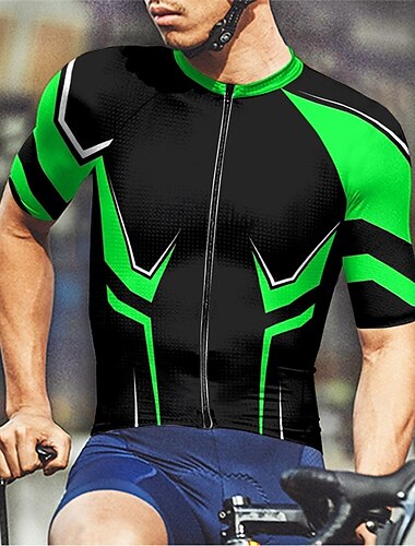  Męskie Koszulka rowerowa Krótki rękaw Rower Tee Tshirt Dżersej z 3 tylnymi kieszeniami Kolarstwo górskie Oddychający Szybkie wysychanie Anatomiczny kształt Odprowadzające wilgoć Żółty Czerwony