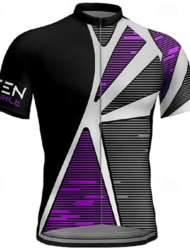  Homens Camisa para Ciclismo Manga Curta Moto Camiseta Camisa / Roupas Para Esporte com 3 bolsos traseiros Ciclismo de Montanha Respirável Secagem Rápida Design Anatômico Capilaridade Roxo Esportes