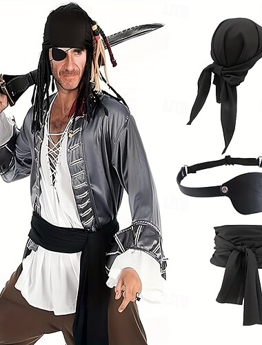  Retro / vintage Middelalderkostumer Renæssance Livrem Hovedomslag Eye Patch Udklædning Herre Dame Unisex Halloween Karneval Ydeevne LARP Voksne Bælte Hovedtøj Eye Patch
