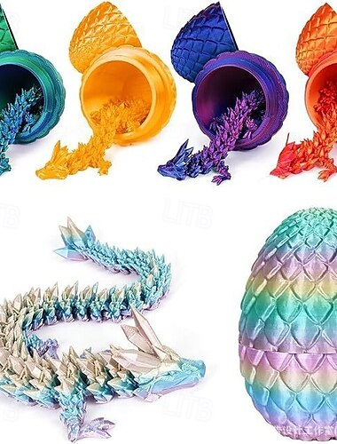  3D-geprinte drakeneieren voor Pasen, mythische stukken draak, gelimiteerde oplage zaklampset, gelede draak, decoratie voor thuis, paasverrassing, dinosauruseieren